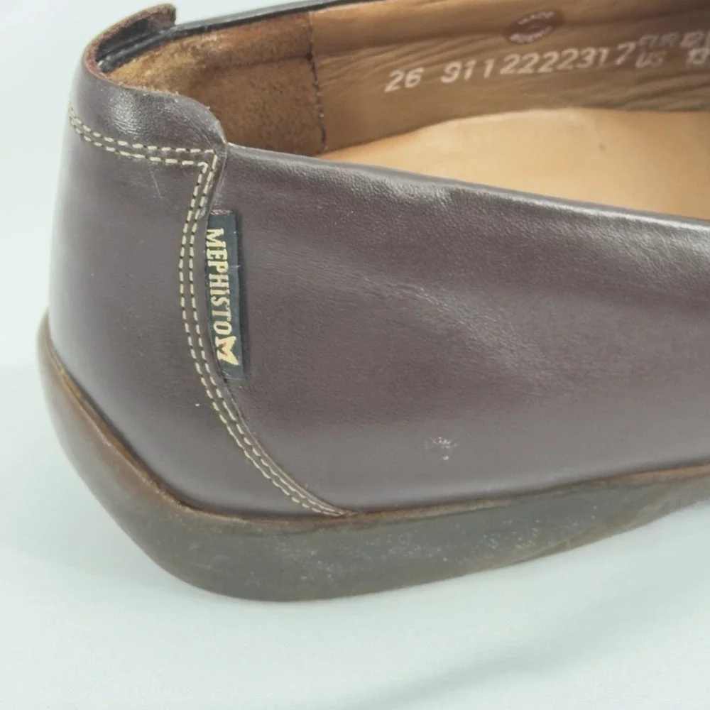 Mephisto‎ Mens Brown Leather Cool Air Slip On Driving Loafer Shoes Size US 13